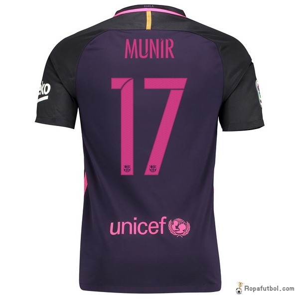 Camiseta Barcelona Replica Segunda Ropa Munir 2016/17 Purpura